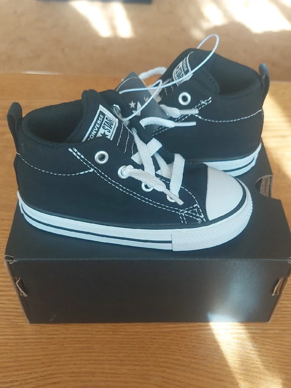 Converse Kids Black and White Chuck Taylor Mid Top Sneakers